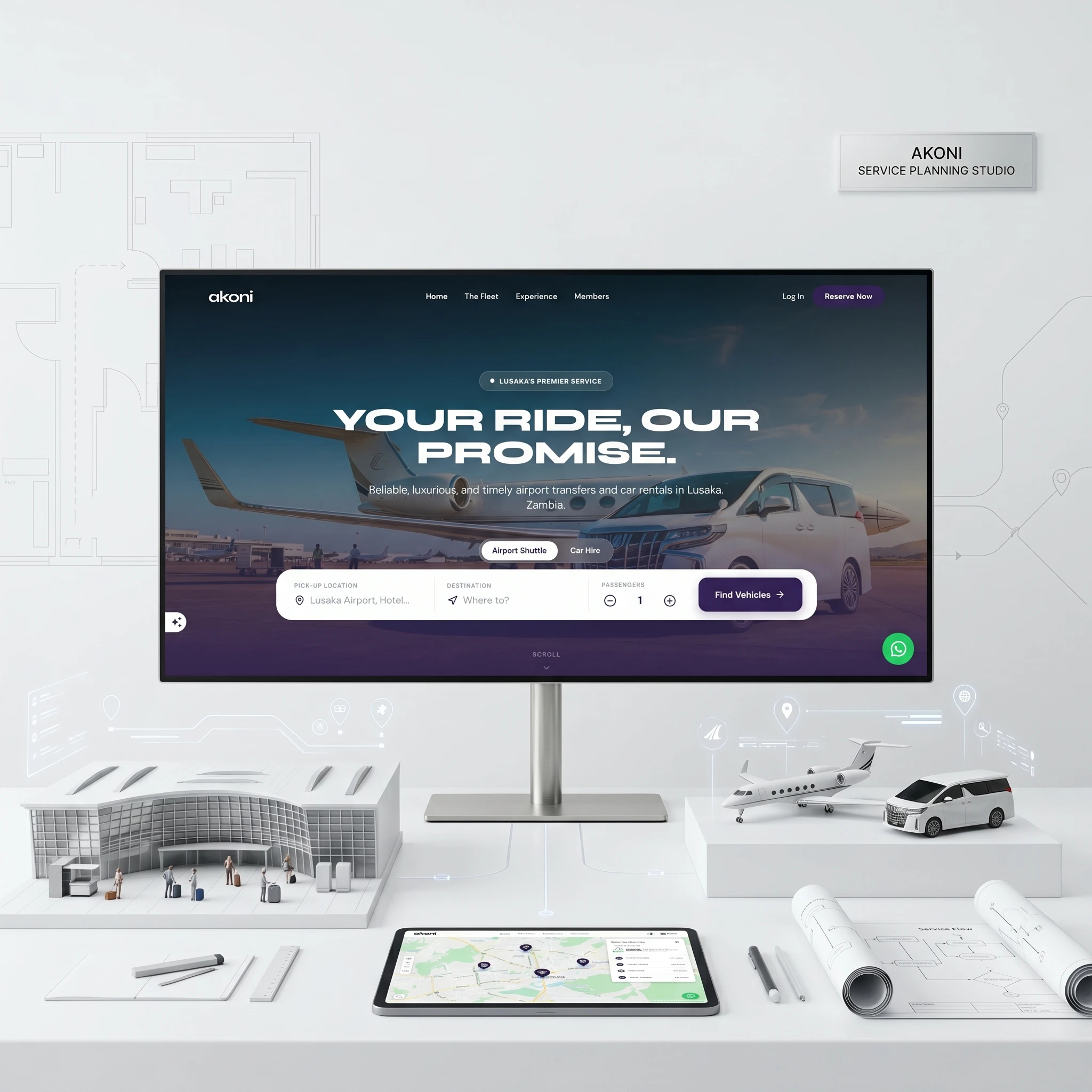 Akoni web design detail